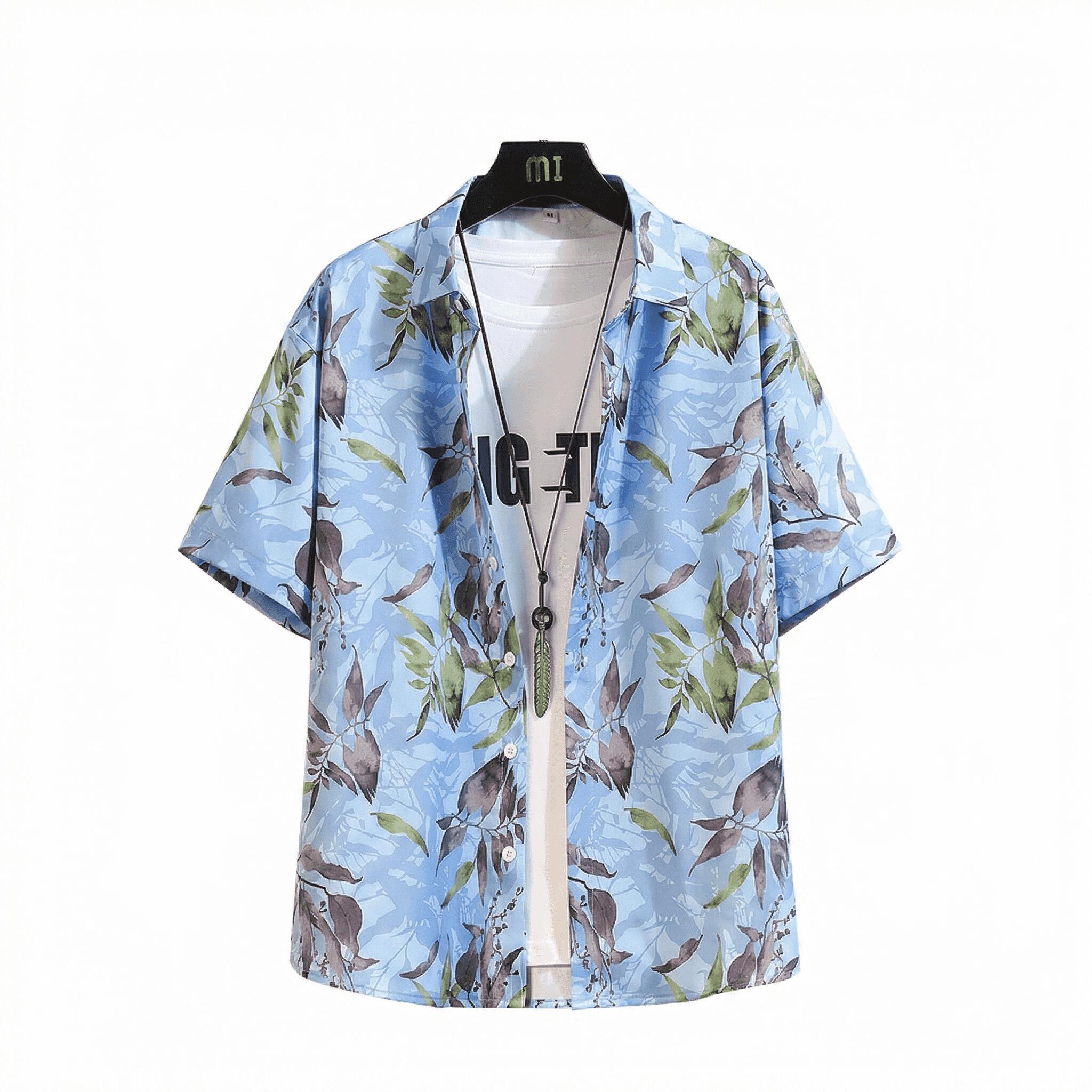 アロハシャツ メンズ ボタニカル柄 半袖シャツ 夏服 カジュアル オープンカラー トップス シャツ リゾート ファッション オーバーサイズ 総柄 ボタニカル 通気性 涼しい サーフ 海辺 旅行 夏 4,516円