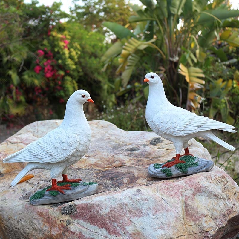 鳩 飾りつけ ガーデンオーナメント 本当の 脂製 庭 オブジェ 室外 園芸設備 部屋の入り口 飾りつけ 室内装飾 毛の荒物 ひな形 癒やし グッズ 差し上げ物 2個仕掛ける