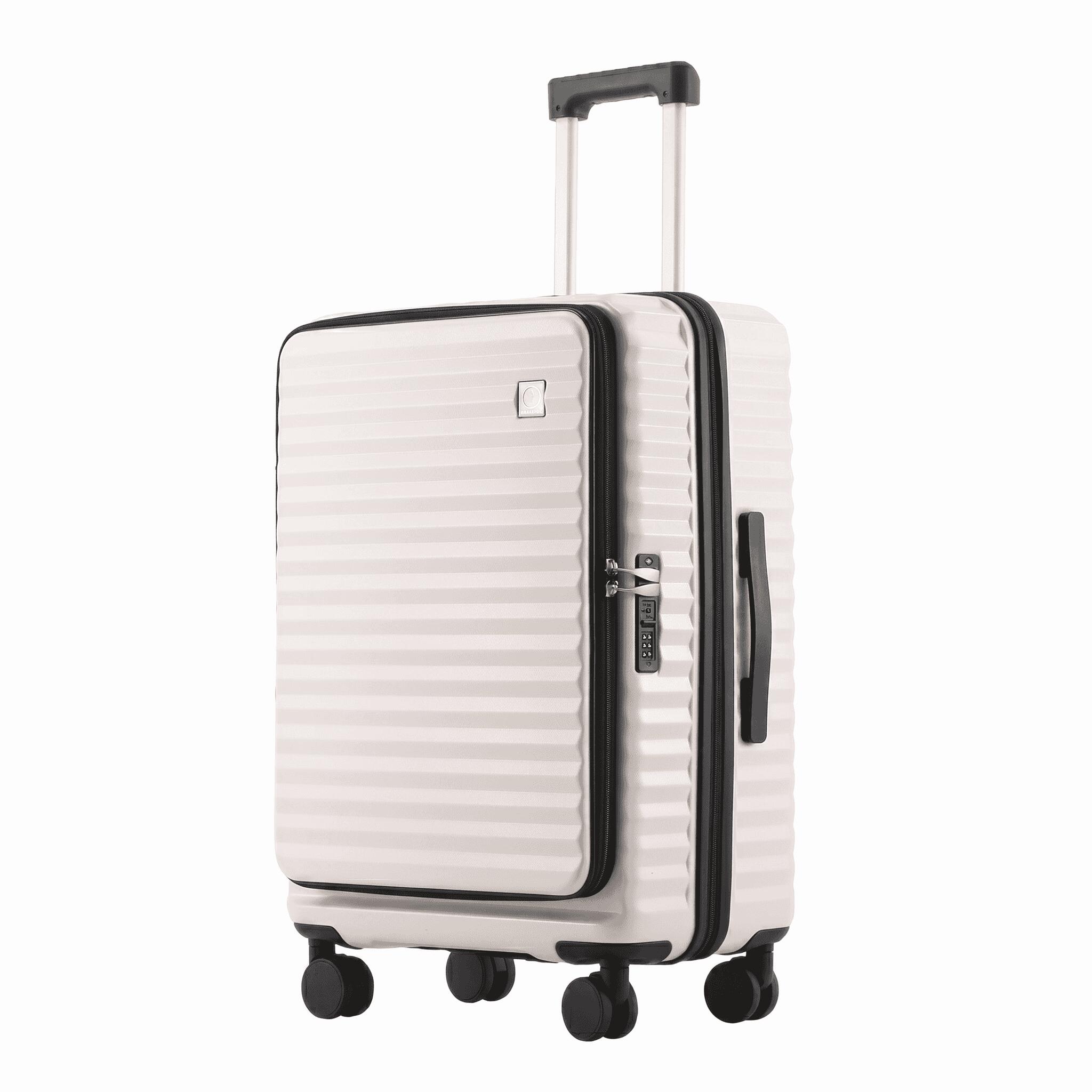 スーツケース フロントオープン 機内持込 軽量 カップホルダー付き 充電ポート スマホスタンド 出張 旅行 トランクケース 耐衝撃 静音 ダブルキャスター スムーズ 頑丈|ゴールドルーフショップ