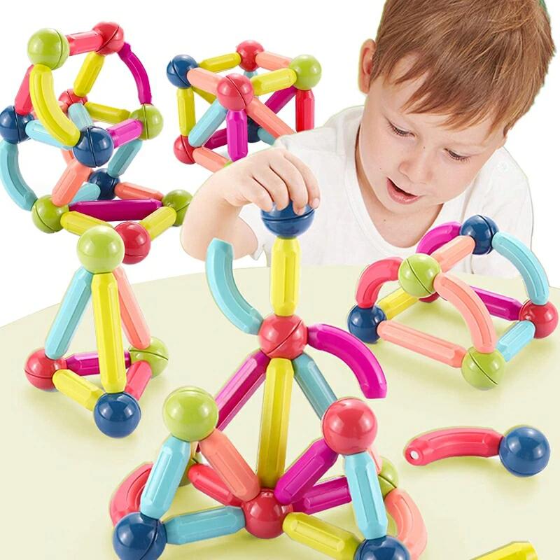デイケアセ マグネットタイル ビルディングブロック マグネットおもちゃ 子供用 STEM承認済み知育玩具 3Dマグネットパズル スタッキング