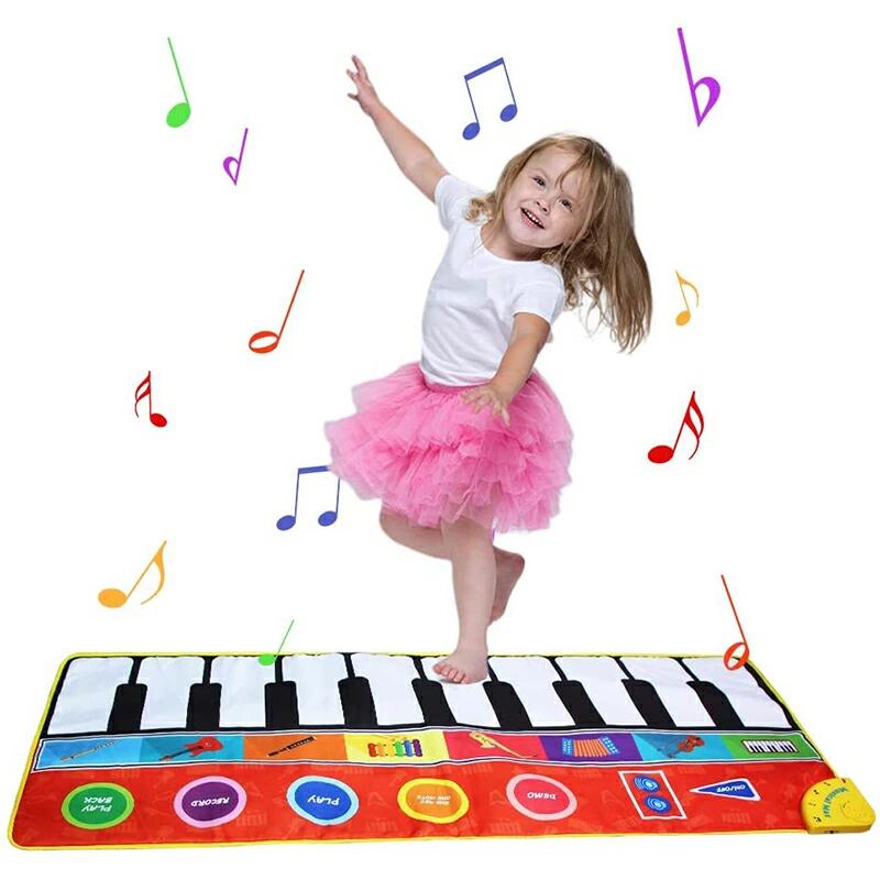 ピアノ おもちゃ こども 知育玩具 音楽マット 8種楽器 録音 再生 148 60cm 大きいサイズ でおすすめアイテム
