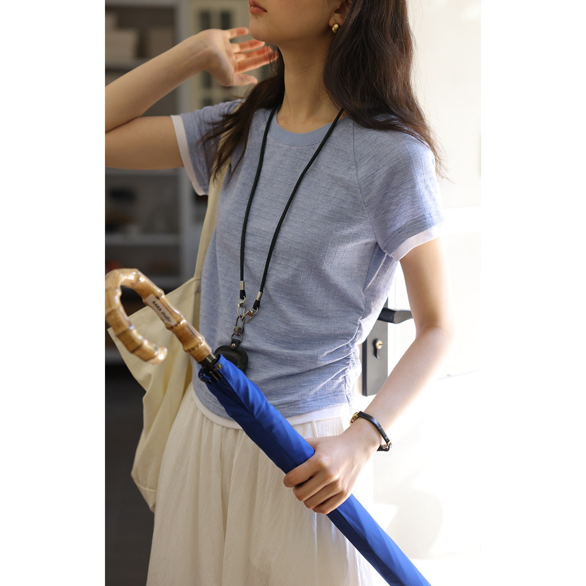 リンガーTシャツ レディース 半袖 配色デザイン スリム フィット クルーネック トップス カジュアル 春 夏 秋 伸縮性 通気性 スラブ調 杢 柔らかい おしゃれ かわいい シンプル レトロ 普段着