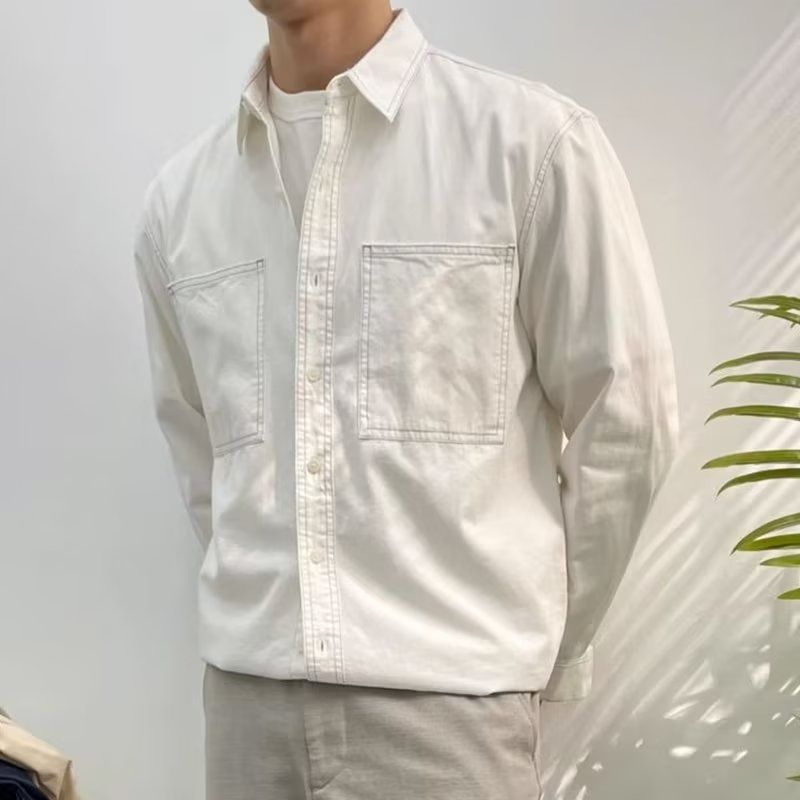 デニムジャケット メンズ 配色ステッチ ワークジャケット Gジャン デニムシャツ ライトアウター カジュアル 秋服 春服 ゆったり 羽織り 大きいサイズ おしゃれ 無地 コットン ブルゾン