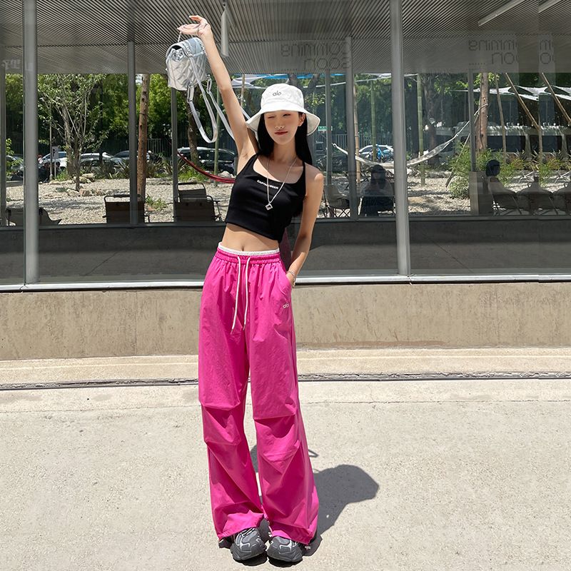 カーゴパンツ レディース ワイドパンツ ワークパンツ 速乾 裾絞り ゆるっと 美脚 体型カバー ダンス ストリート カジュアル ミリタリー