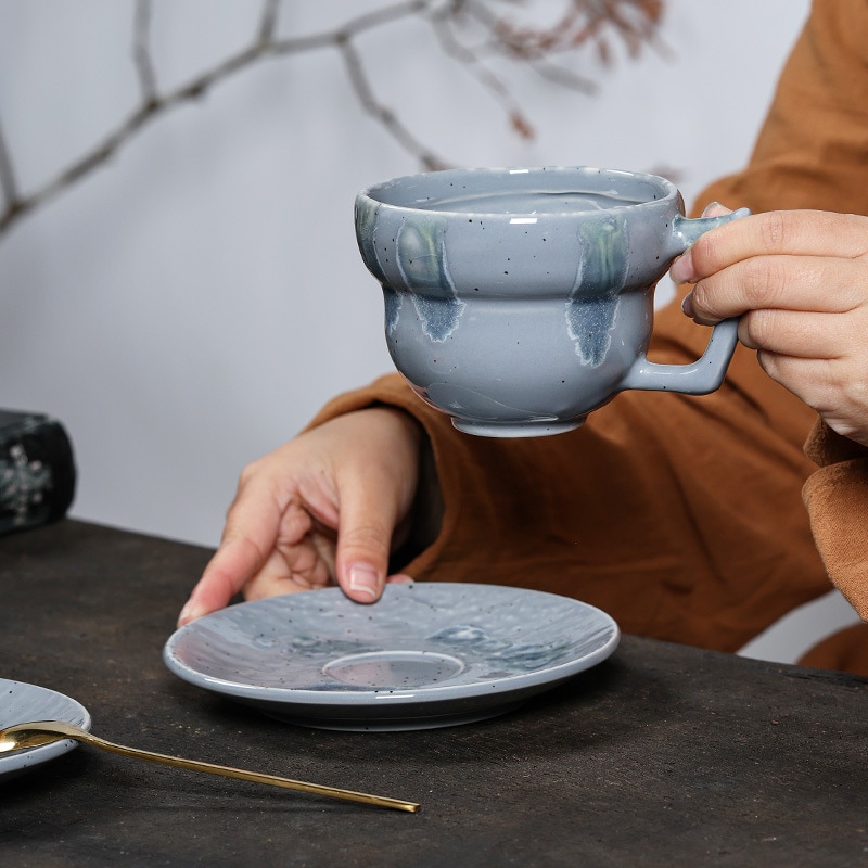 コーヒーカップ 230ml ソーサー セット ギフト 陶器 おしゃれ レトロ プレゼント 結婚祝い 誕生日 ティーカップ アンティーク 贈り物 食器セット カフェ