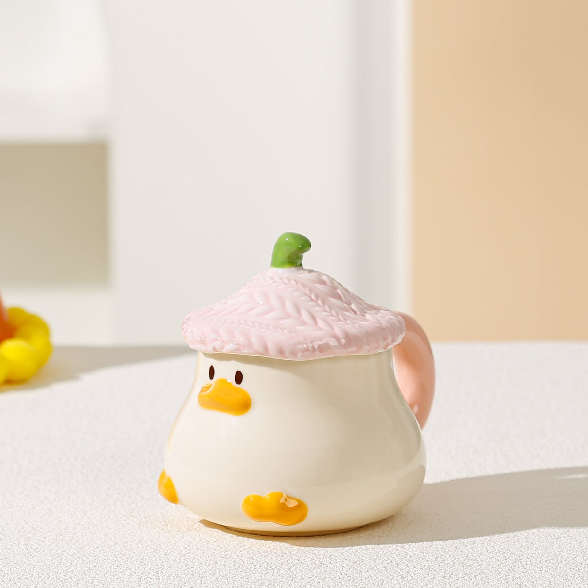 マグカップ 蓋付き アヒル 陶器 おしゃれ かわいい イエロー 400ml コーヒーカップ ティーカップ あひる コップ プレゼント ギフト 北欧風 贈り物 キャラクター 動物 癒し インテリア カワ 4,972円