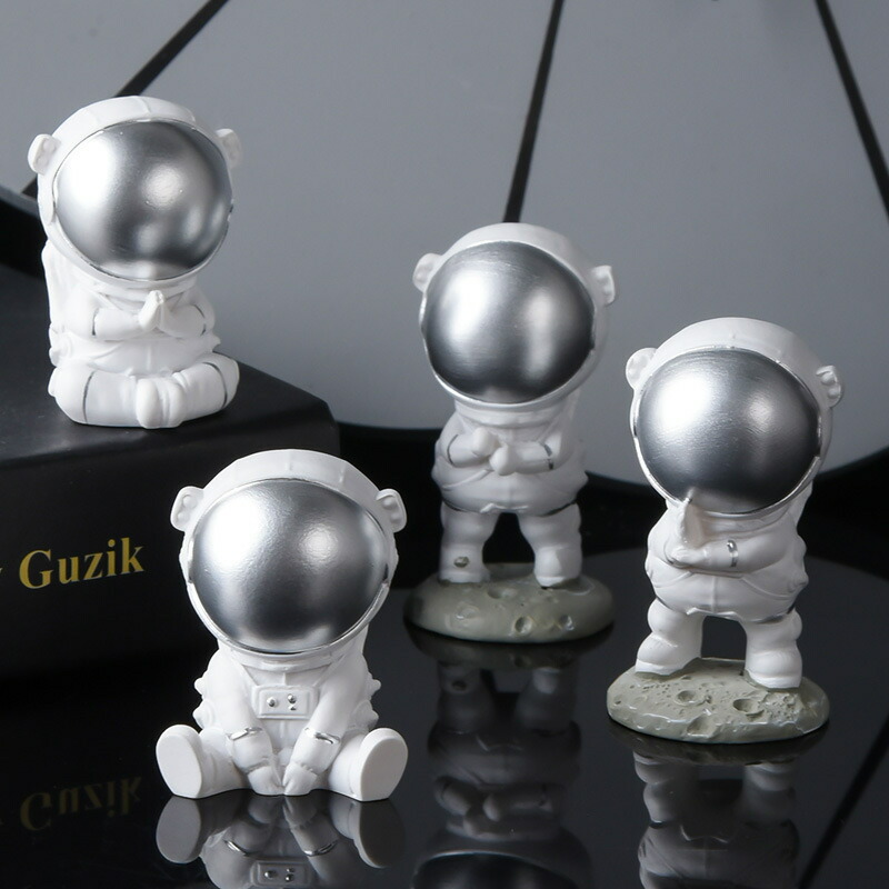 宇宙飛行士 置物 瞑想 フィギュア 北欧風 樹脂製 モダン オブジェ 玄関 リビング デスク周り インテリア 飾り かわいい 癒やし系 おもしろい 雑貨 グッズ ミニチュア プレゼント 誕生日 ギフト