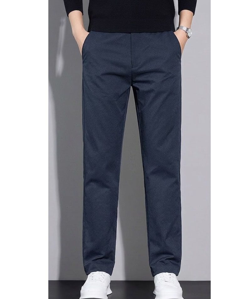 チノパン メンズ ロングパンツ ストレート スラックス ネイビー ストレッチ カジュアル ビジネス ズボン ボトムス 紳士 無地 柔らかい 快適 通勤 通学 ゴルフ 春 夏 秋 冬 30代 40代 5