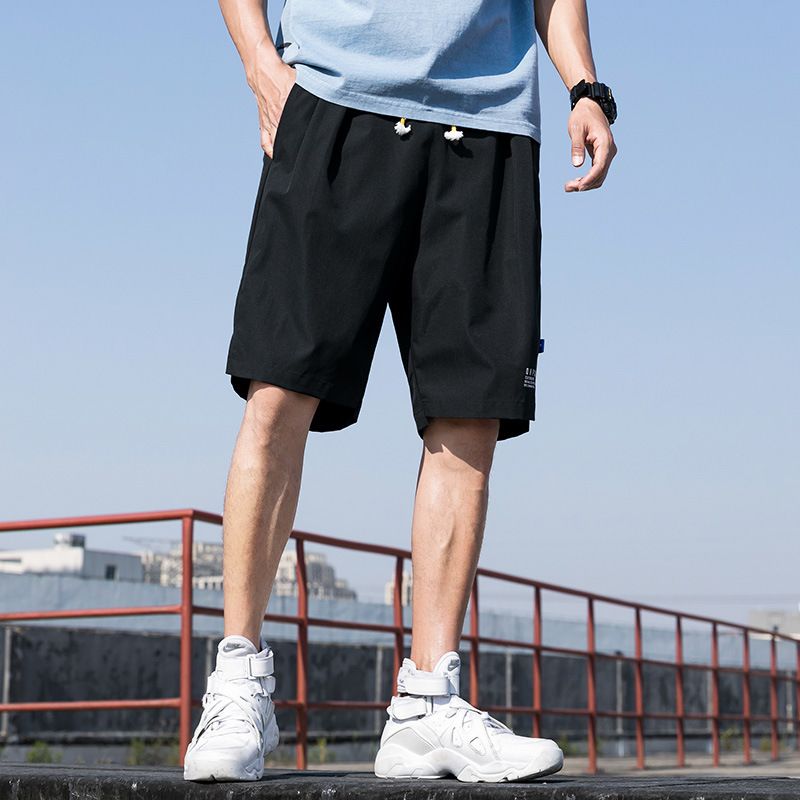 ハーフパンツ メンズ ショートパンツ 短パン ブラック カジュアル 膝丈 ゆったり 涼しい 速乾 ワイドパンツ 半ズボン ウエストゴム スポーツ ストリート 夏 秋 大きいサイズ 無地 シンプル 5分
