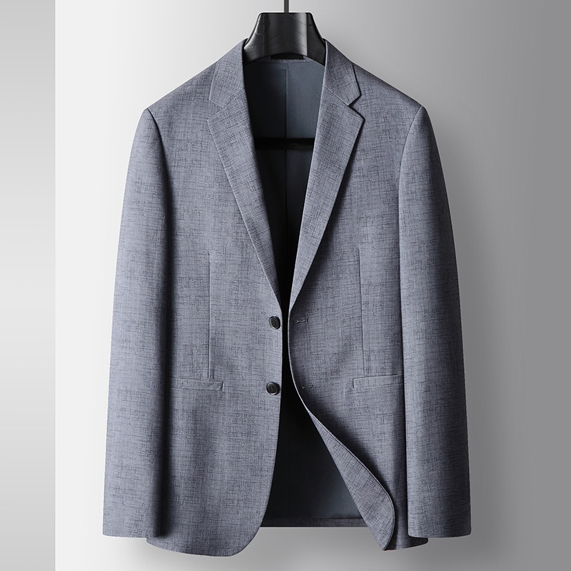 テーラードジャケット メンズ 商行為 か細い 2つ名取り草 背広上衣 メランジ 杢調 無地 心地よい フォーマル 成人男性服 春 秋 冬 通気性 冠婚葬祭 通い 薄墨色 コート・ジャケット-メンズファッション