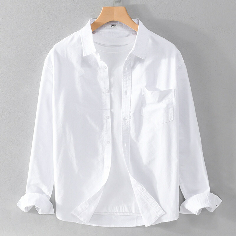 オックスフォードシャツ メンズ 袖 カジュアル 事務服 れめ 柔らかい 通気性 定番 ベーシック トップス 紳士服 無地 春 夏 秋 冬 羽織り 大きいサイズ 校生 社会人