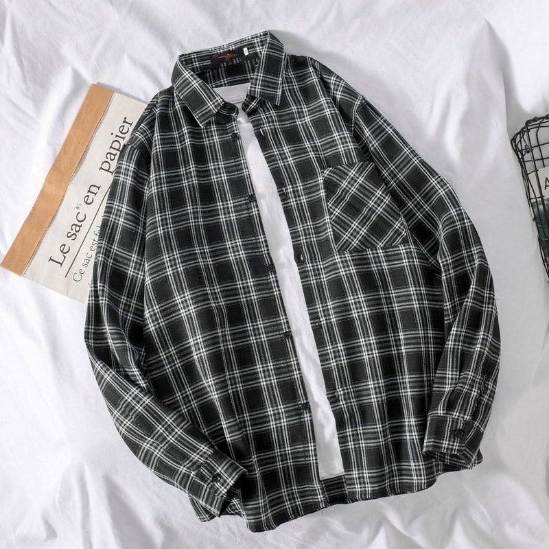 チェックシャツ メンズ 長袖 ネルシャツ オーバーサイズ ビッグシルエット カジュアル シャツ 秋服 冬服 春服 厚手 羽織り おしゃれ 大きいサイズ タータンチェック ドロップショルダー 襟付き 胸