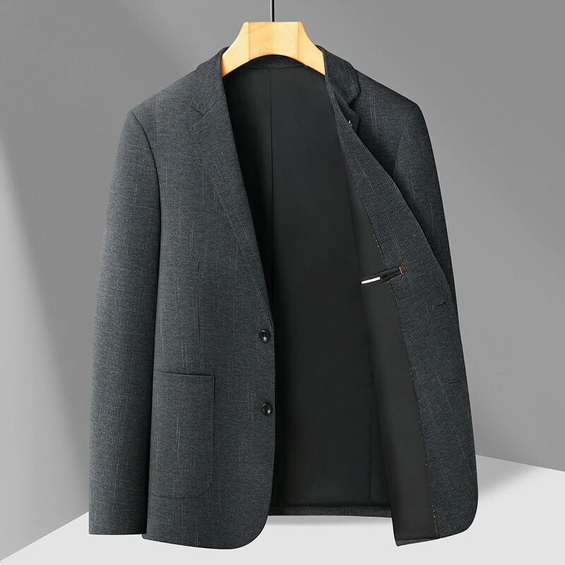 テーラードジャケット メンズ ビジネス カジュアル ブレザー 春 秋 冬 ストレッチ スリム 杢調 紳士服 アウター 通勤 仕事 披露宴 チャコールグレー
