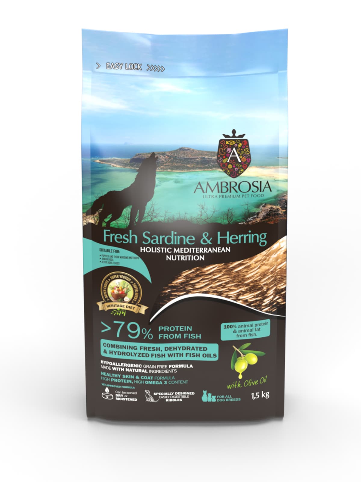 犬素っ気ないボンネット 32767（株）TriccoInternational アンブロシアHMNサーディンヘリング 1.5ｋｇ×2仕かける（３．０ｋｇ） ペット・ペットグッズ-犬用品-ドッグフード・サプリメント