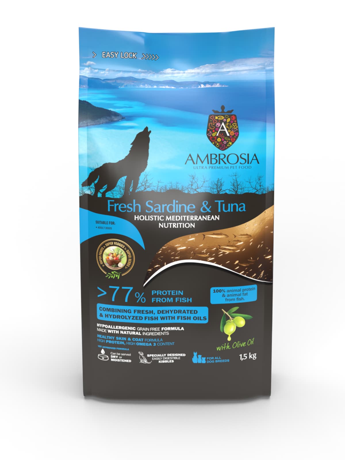 犬素っ気ないボンネット 32781（株）TriccoInternational アンブロシアHMN鰯ツナ 1.5ｋｇ×2仕掛ける（３．０ｋｇ）