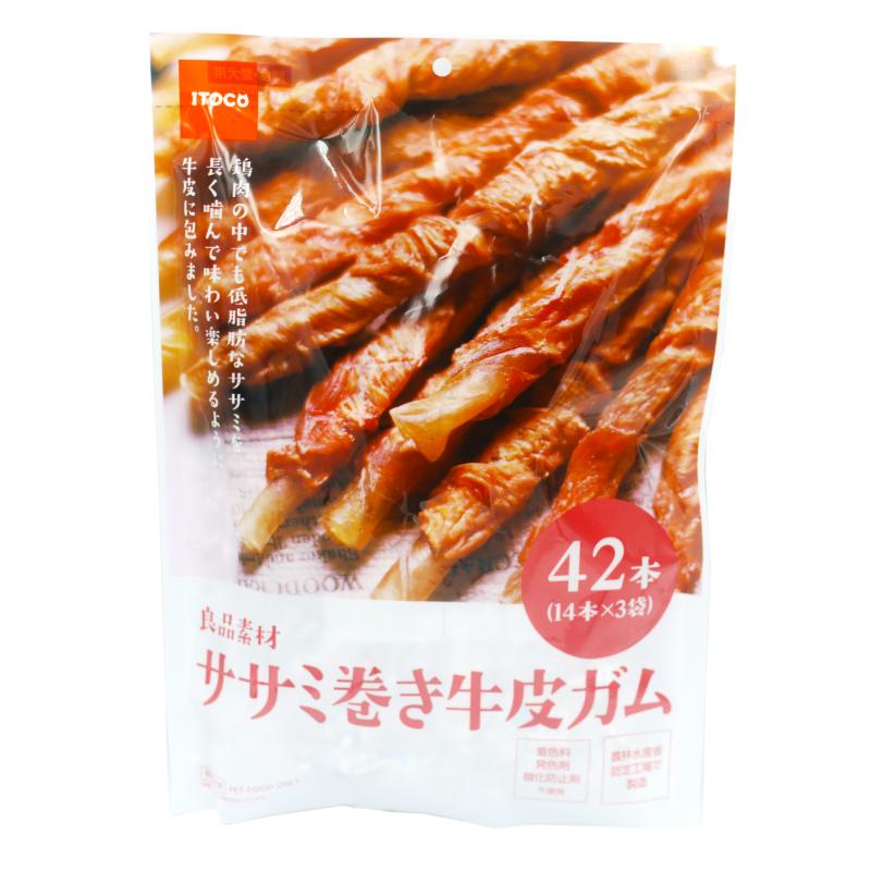 犬お兄ちゃん ジャー手がかり 7139 イトウ＆カンパニーリミテッド 良品原材料 ササミ一巻き牛革チュインガム 42本×12仕掛ける (504本)