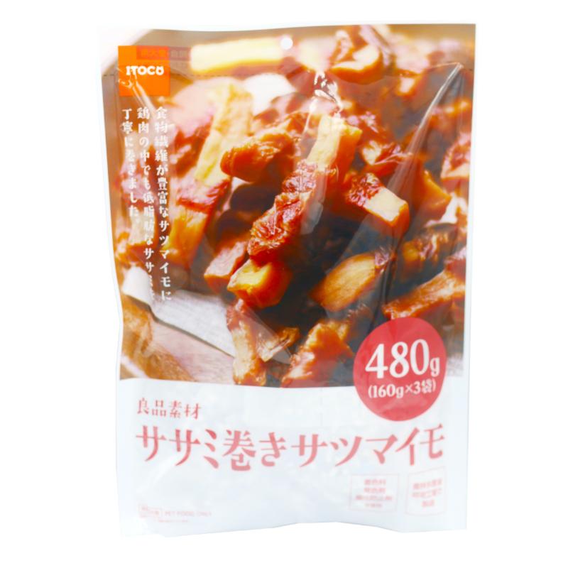 犬お兄ちゃん ジャー手がかり 7146 イトウ＆カンパニーリミテッド 良品原材料 ササミ一巻き薩摩芋 480g×12仕掛ける (5.76kg)