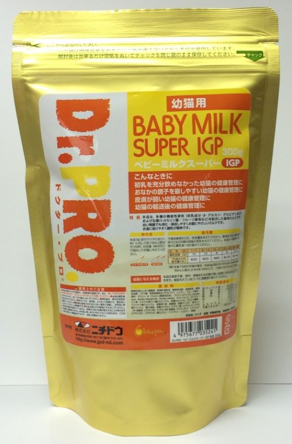 猫お兄ちゃん 35241 ニチドウ Dr.PRO.ベビーミルクスーパーIGP 幼猫用 300g×6書き割り (1.8kg)