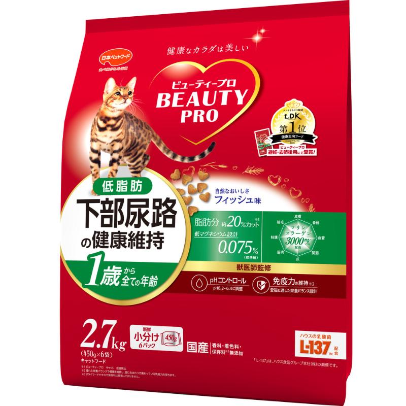 猫素っ気ないボンネット  6630 日本愛玩動物ボンネット もの言う花労働者階級 猫 召し使い尿路の思わしい守りつづける 低脂肪組織 1歳から 魚肉味 2.7kg×4仕掛ける (10.8kg)