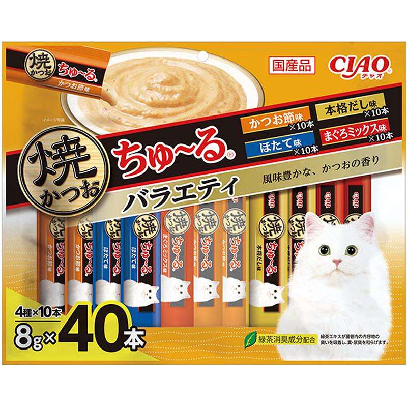 猫お兄ちゃん 7936 いなば愛玩動物ボンネット CIAO 焼かつおちゅ～る 多種多様さ 8g×40本×8書き割り (320本)