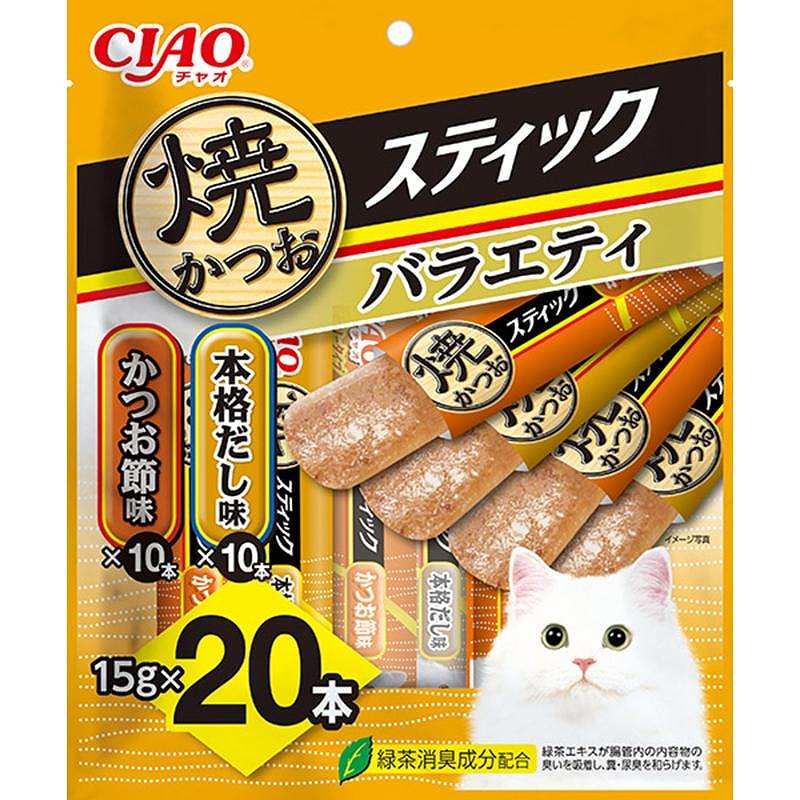 猫お兄ちゃん 3380 いなば愛玩動物ボンネット CIAO 焼かつお突っ支い棒 多種多様さ 15g×20本×16書き割り (320本)