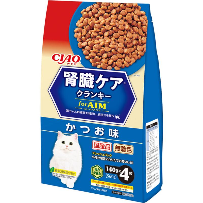 猫素っ気ないボンネット  9275 いなば愛玩動物ボンネット CIAO 腎の臓ケアクランキー かつお味 560g×12仕掛ける (6.72kg)
