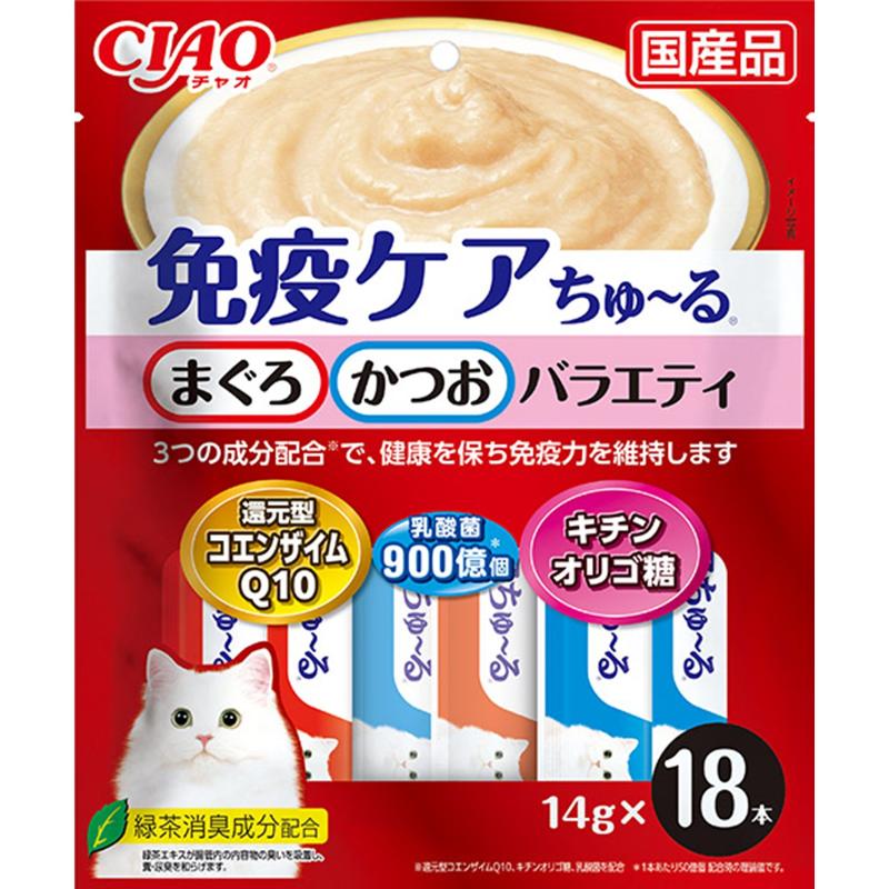 猫お兄ちゃん 7795 いなば愛玩動物ボンネット CIAO 予防接種世話をするちゅ～る まぐろ・かつお多種多様さ 14g×18本×16書き割り (288本)
