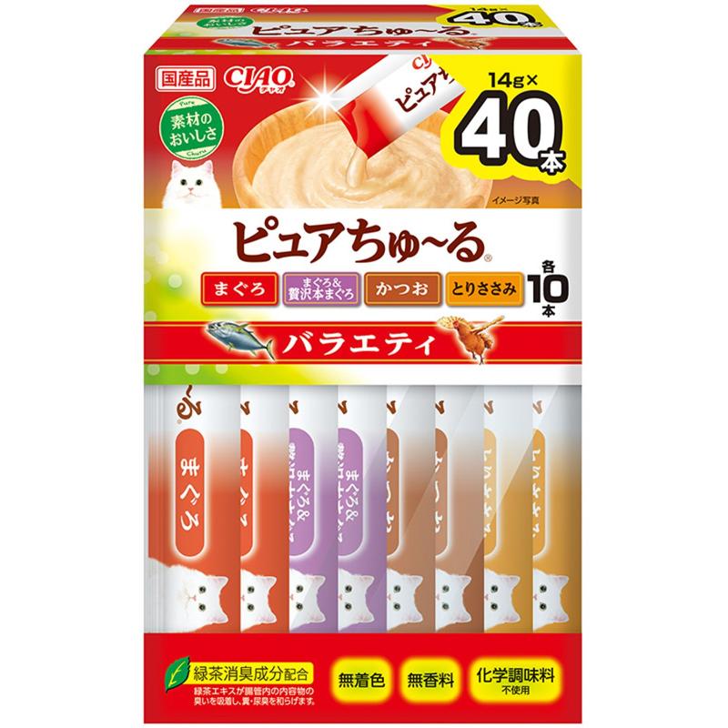 猫お兄ちゃん 3319 いなば愛玩動物ボンネット CIAO 純一無雑ちゅ～る 多種多様さBOX 14g×40本入×8書き割り (320本)