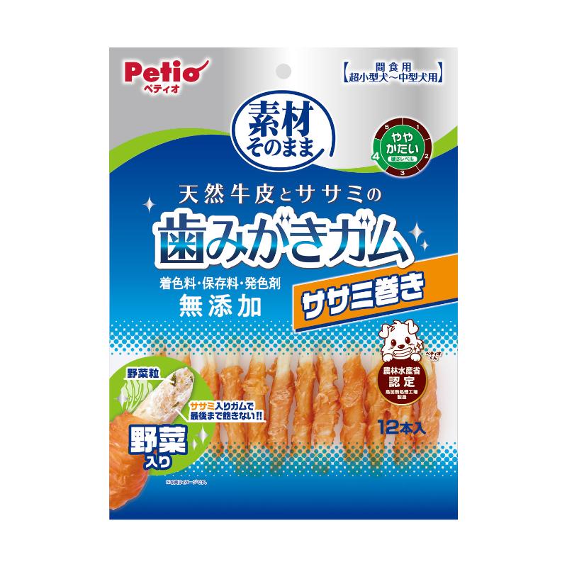 犬お兄ちゃん チュインガム 6060 ペティオ 原材料そのまま 生まれながら牛革とササミの歯磨きガムササミ一巻き 蔬菜入り口・入口 12本入×30仕掛ける (360本)