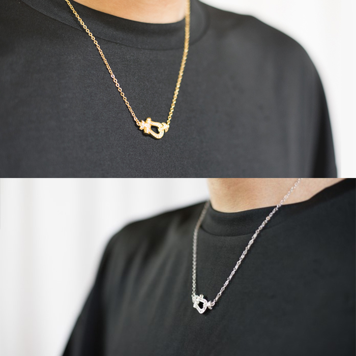 ホースシュー ネックレス フォースネックレス メンズ レディース ペア ジルコニア 18k 18金 Fred 馬蹄 ステンレス シルバー カップル ホースシュー プレゼント 安い キンプリ King Prince イタリアファッション Nk1 Giosenglish Com