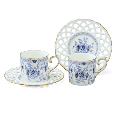 NARUMI ナルミ ミラノ メッシュコーヒーカップ\u0026ソーサーセット 160竓 2人用 9682-20894 差し上げ物 今めかしい 珈琲