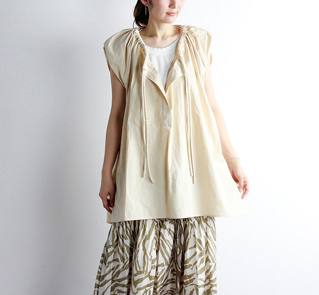 SALE40%OFF // SACRA サクラ HIGT COUNT COTTON TOP　ハイカウントコットンブラウス 122206071