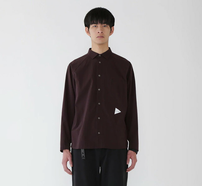 楽天市場】and wander アンドワンダーtech long sleeve band collar