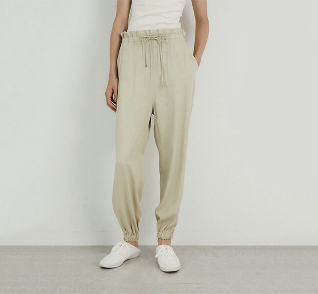 SALE40%OFF//unfil アンフィル viscose-gabardine paper-bag waist truck pants トラックパンツ WFSP-UW107