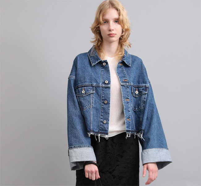 SACRA 櫻 126104031 クロップドデニムジャケット 米国海軍 AUTHENTIC DENIM JACKET