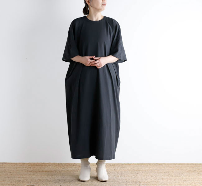 evam eva エヴァムエヴァ E261T120 コットンラグランスリーブ 衣装 cotton raglan one-piece