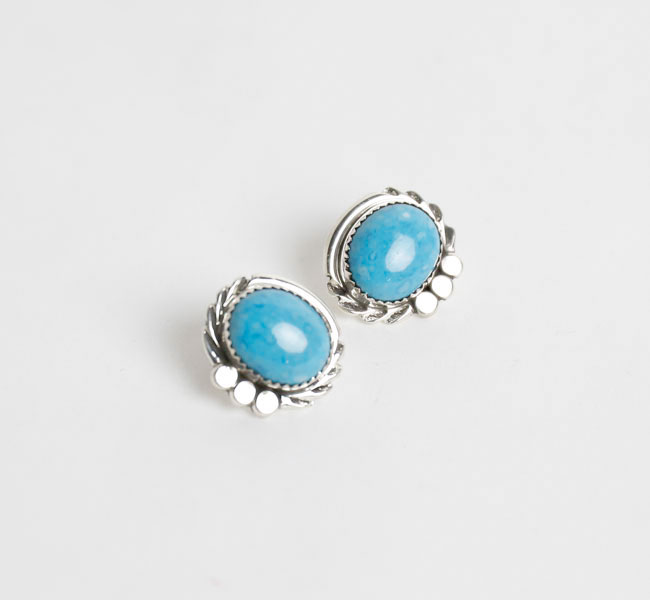 indian jewelry 北米インディアン宝飾品 ナバホー しろがね色925 デニムラピスピアス