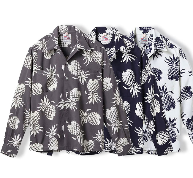 DUKE KAHANAMOKU SPECIAL EDITION “DUKE'S PINEAPPLE” (LONG SLEEVE) Lot No. DK26793 ハワイアンシャツ アロハシャツ デュークス・パイナップル|O.L.D. オーエルディー