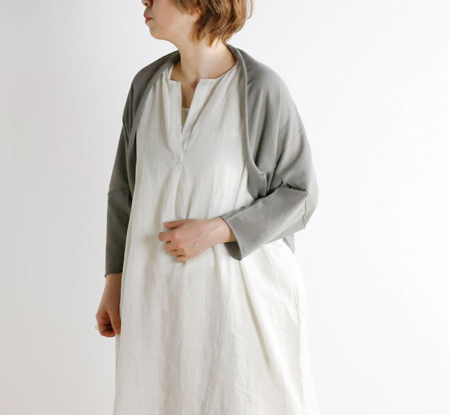 evam eva エヴァムエヴァ E261K194 綿織物ボレロ cotton bolero