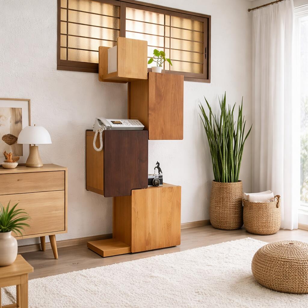クーポン祭り開催中【 在庫わずか 】OR-R 電話台 タワーシェルフ 棚ナチュラル ブラウン幅 60 &times;奥行30&times;高さ137cm国産 日本製無垢材 硬質シート木製 fax台 シンプル 北欧 リビング収納 完成品 60cm ハイタイプ｜Ｒｏｏｍ　ｎｅｘｔ 32,487円