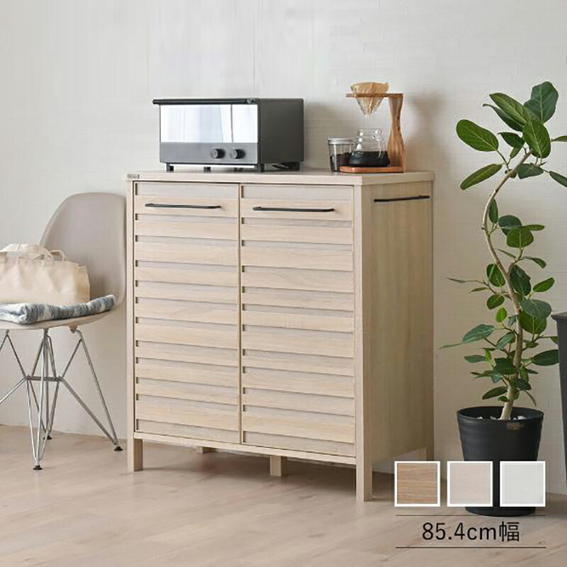 クーポン祭り開催中！ 商品名| LFK キッチンキャビネット キッチンボード 幅 85cm カラー| オークナチュラル　ナチュラル　ホワイト サイズ| 幅85.4 奥行40 高さ90cm カウンター レンジ台 組み立て商品 キッチン収納 キッチンカウンター