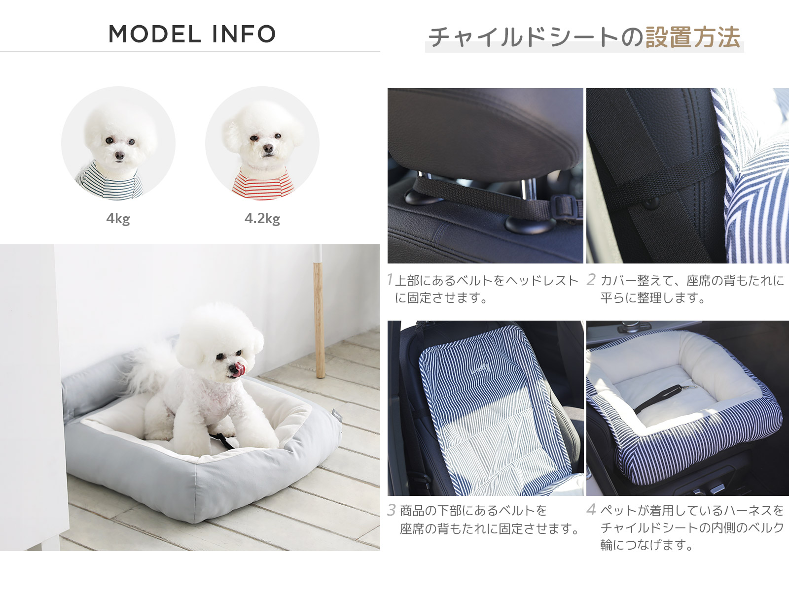 楽天市場 フラットペットシートドライブボックス ペット用品 ペットクッション ドライブシート ベッド ペット用 車用 カー用品 中小型犬 お出かけ リード付き Roomnhome楽天市場店