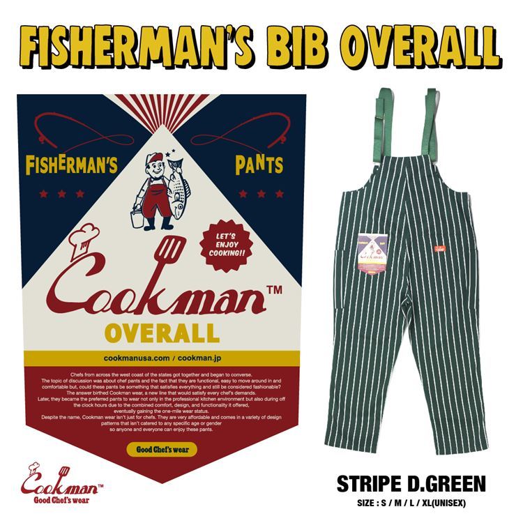 【楽天市場】【正規代理店】クックマン COOKMAN フィッシャーマンズ ビブ オーバーオール カーキ Fisherman's Bib Overall  Khaki 231-01870 ストリート アメカジ ブランド メンズ 送料無料 : ROOM ONLINE STORE