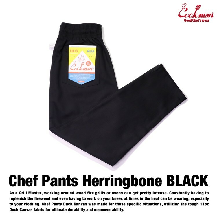 ご飯炊きマン Cookman 料理人下穿き 杉綾模様 Chef Pants Herringbone Black 231 130 表通り アメカジ 商標 メンズ レディース ユニファッキン 貨物輸送無料 Loadedcafe Com