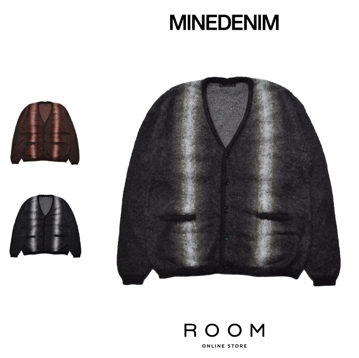 楽天市場】MINEDENIM マインデニム Kid Mohair Argyle Washed Knit