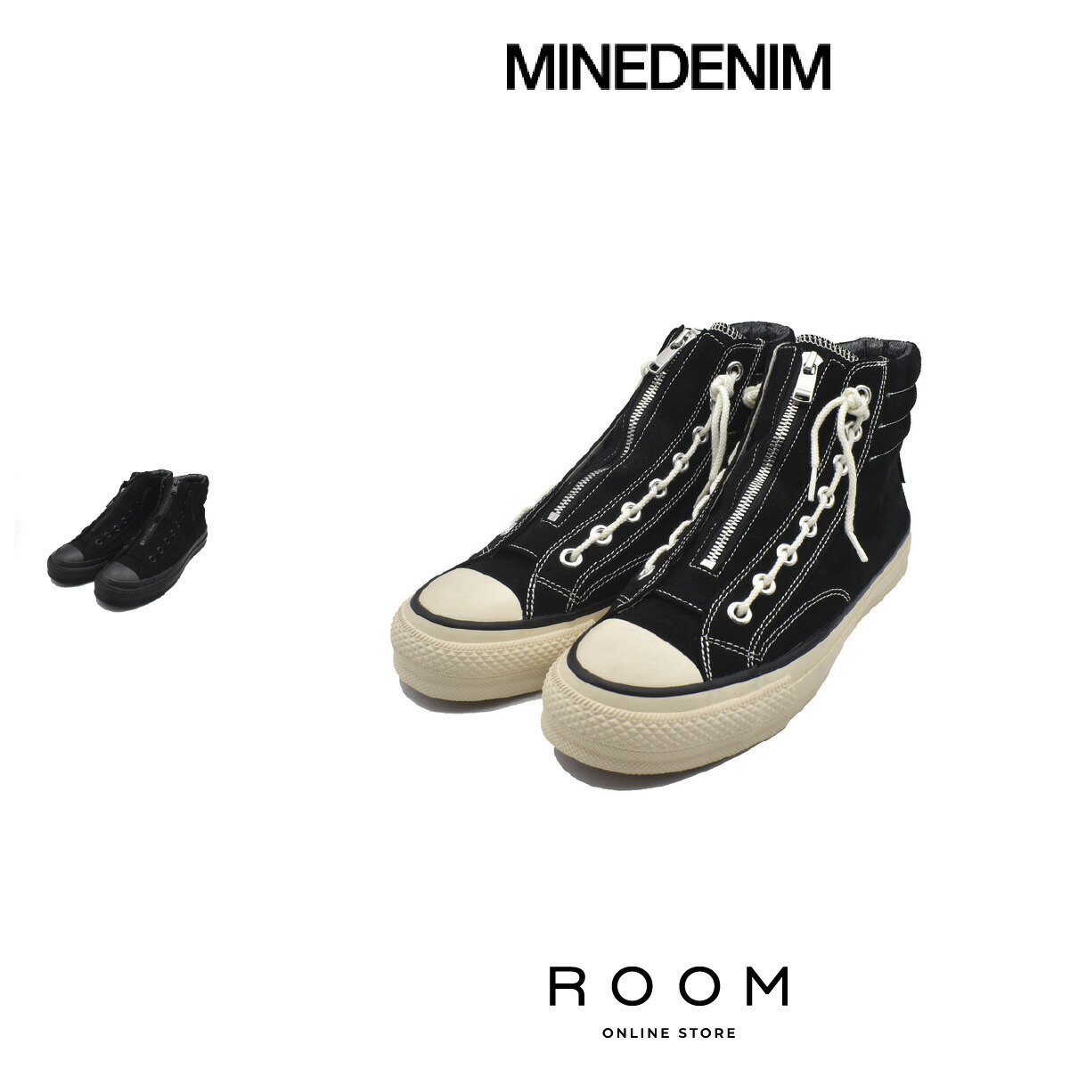 【置き目代わりになる店】 マインジーンズ MINEDENIM MINEDENIM × nonnative DWELLER TRAINER 2 HI COW LEATHER WITH GORE-TEX by SPINGLE NN-F4753 スニーカー 貨物輸送無料