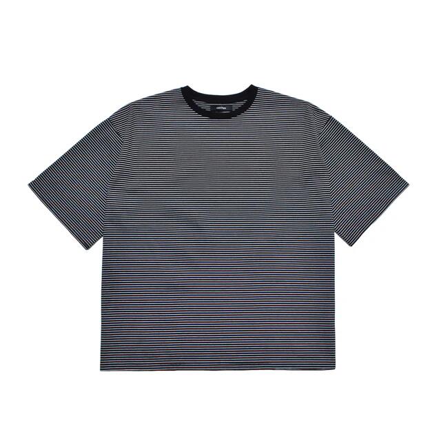 【堅苦しさ・置き目取りまわし】マインジーンズ MINEDENIM Micro Border Loose Crewneck T-SH 2605-4003 プルオーバー 半袖 メンズ 貨物輸送無料