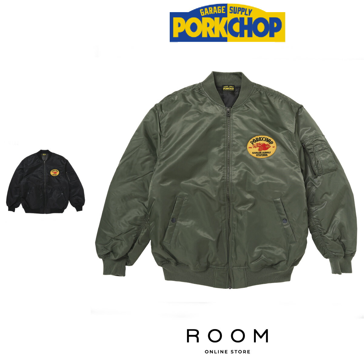 楽天市場】M【PORKCHOP BOA COACH JKT (KHAKI) ポークチョップ