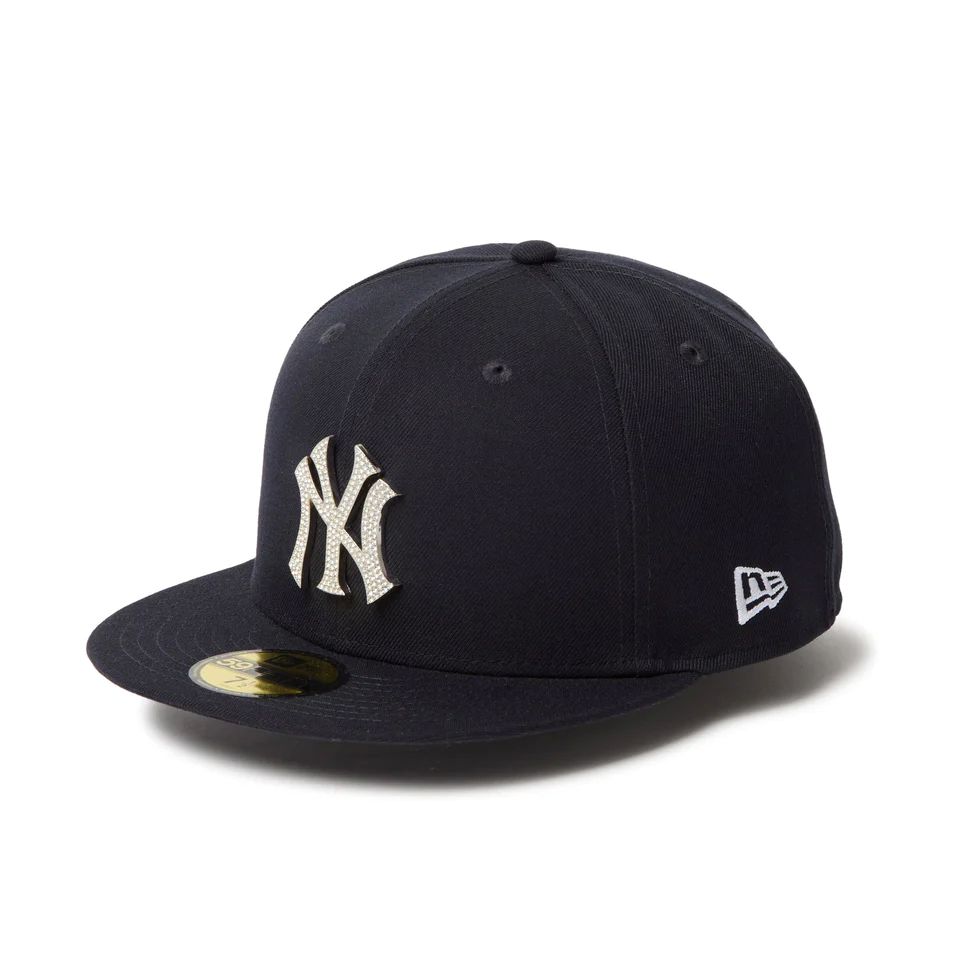 【定まり代わりになる店】 ニュー内鰓 旗がしら NEW ERA 旗がしら 59FIFTY Rhinestone Badge ラインストーンバッジ ニューヨーク州・ヤンキース 米国海軍 14668127 かぶり笠 メンズ レディース ユニ一発やる 男女兼用 貨物輸送無料