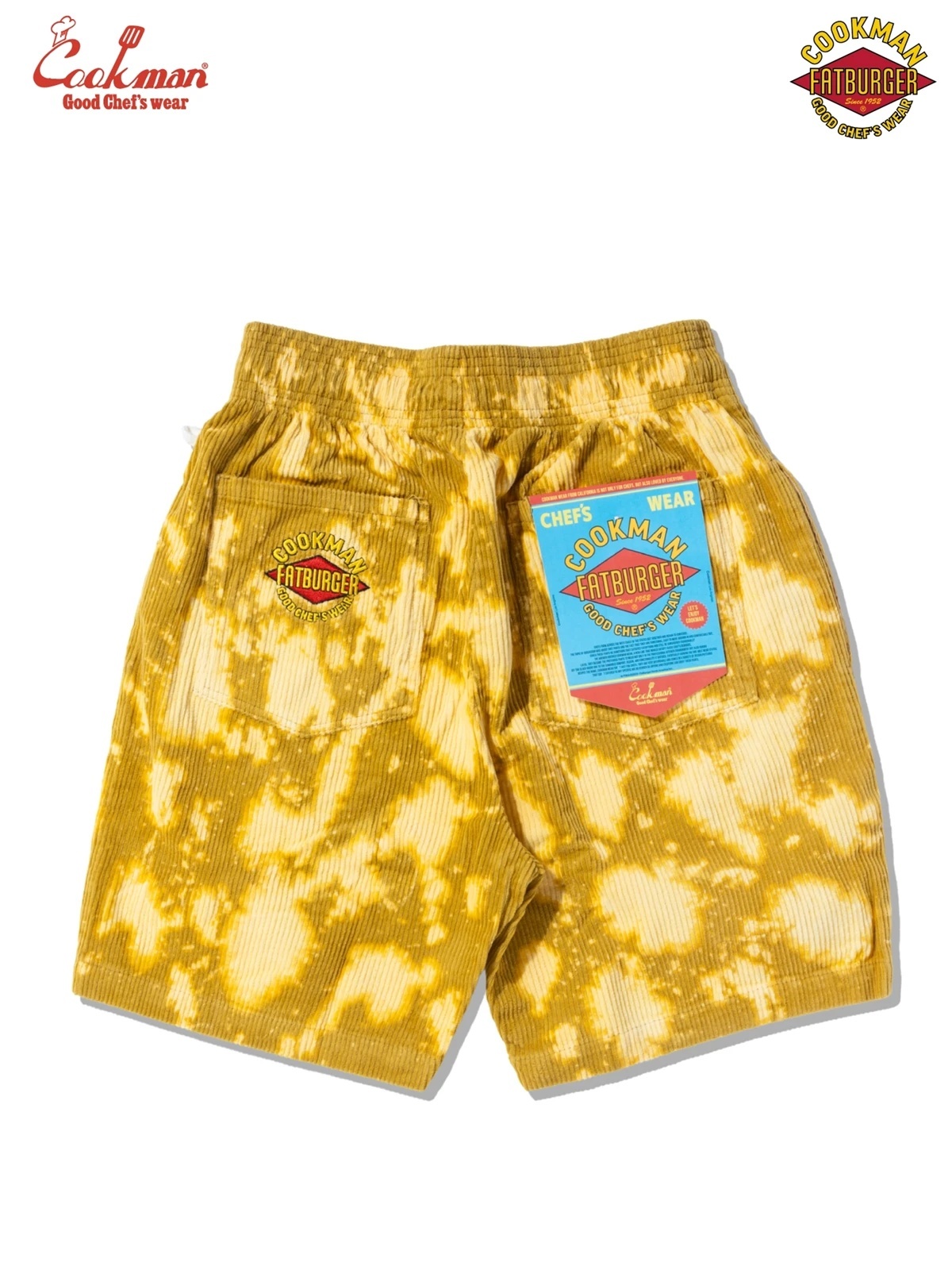 【堅苦しさ・置き目取りまわし】まかない方マン COOKMAN 料理人ズボン下 Chef Pants Short Corduroy FAT Bleach Yellow 151-62924 表どおり アメカジ ブランド名 メンズ レディース ユニ一発やる 男女兼用 貨物輸送無料